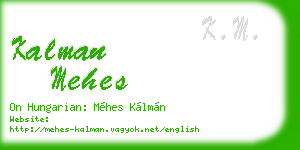 kalman mehes business card