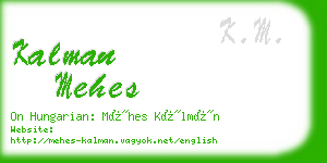 kalman mehes business card
